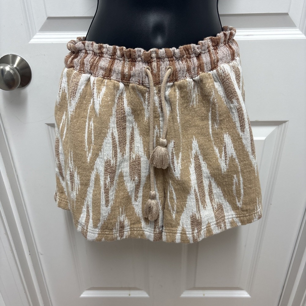 Aerie Women's Brown Tan Comfy Tribal Drawstring Elastic Waist Shorts - Medium